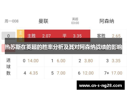 热苏斯在英超的胜率分析及其对阿森纳战绩的影响